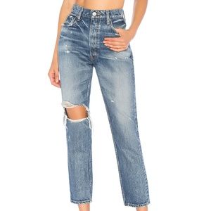 Moussy Vintage Marshall Boy Skinny Blue Distressed 100% Cotton Size 27